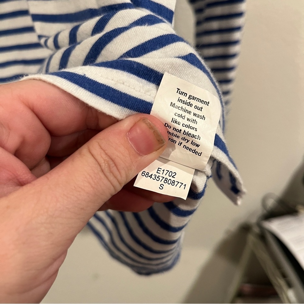 AYR size small Pima cotton blue and white stripe shirt basic old money quiet lux - Picture 8 of 8